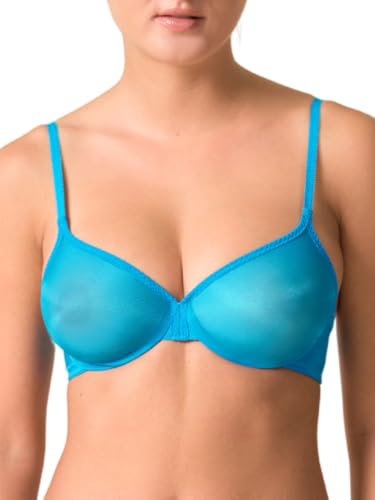 Gossard Glossies Non Padded Moulded Sheer Bra Atomic Blue 32F
