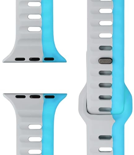 NALIA Motion Silikon Armband für Apple Watch 38/40/41/42mm, Sturmblau Grau | 38mm/40/41/42 Serie 10
