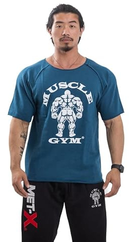 MUSCLE GYM Men's Bodybuilding Rag Top - Cotton Terry Gym Training Shirt, Lightweight, Loose Fit Workout Top for Weight Lifting, Fitness & Cardio