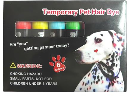 Huehkir Hundefarbe - Haarfarbe Für Hunde & Tiere - Veganer Farbspray Für Katzen Nutztiere Mit Leuchtenden Farben Zur Kreativen Fellgestaltung & Pflege