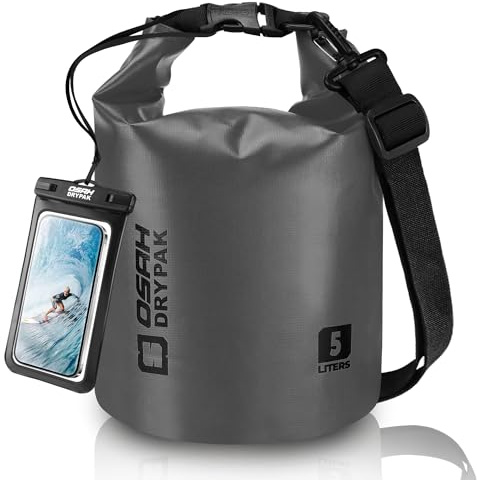 OSAH DRYPAK Dry Bag wasserdichte Tasche 5L/10L/20L/30L/40L Drybag Rucksack Wasserdicht Beutel mit Schultergurt und Wasserfester Handyhülle für Wassersport, Kajakfahren, Bootfahren, Camping