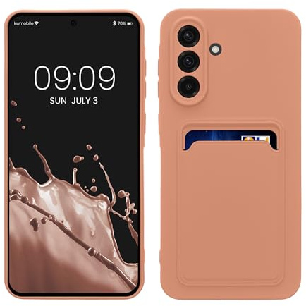 kwmobile Handyhülle für Samsung Galaxy A56 5G Hülle mit Kartenfach - TPU Case - Kabelloses Laden - Schutzhülle Cover in Grapefruit Pink