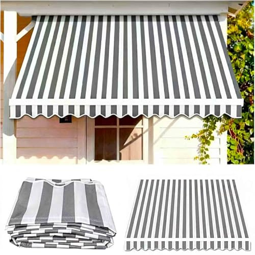 Markisen Ersatzstoff, 2m 3m 4m 5m 6m 7m Markisenbespannung Markisenstoff, Wasserdicht, sonnenbeständig und reißfest, Für Garten Balkon Hof Geschäfte,003,13x8ft/400x250cm
