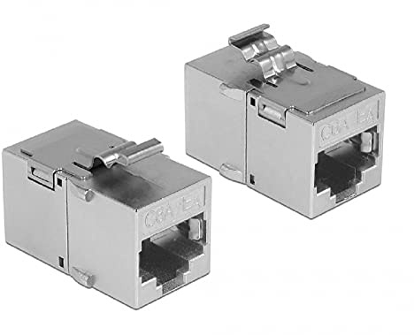 DeLock Keystone Modul RJ45 Buchse > RJ45 Buchse Cat.6A Metall