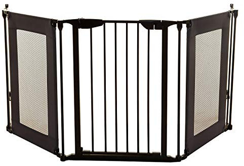 Dreambaby Barrière de sécurité pour enfants Denver à 3 panneaux Adapta - Convient à une ouverture de 85,5 à 200 cm de large. 74 cm de haut - avec fonction Smart Stay Open - Noir - Modèle F2060BB