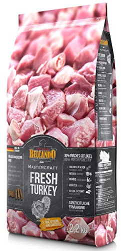 BELCANDO MASTERCRAFT Hundefutter trocken Fresh Turkey, 2,2kg, Trockenfutter für Hunde mit Truthahn, 80% Frischfleisch, getreidefrei, für alle Rassen, Made in Germany