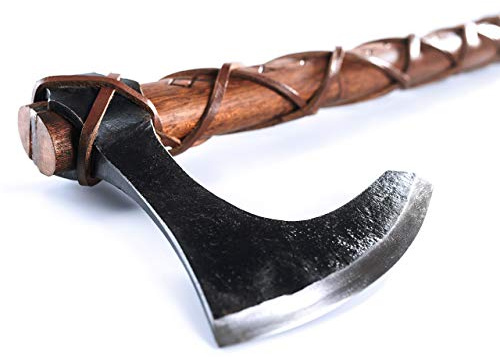 Norse Tradesman Two-Handed Viking Battle Axe, EN45 Steel, Teak Shaft