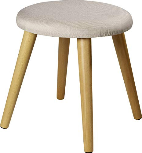 ECHTWERK Skandi Gepolsterter Sitzhocker - Stilvolles Design, Bequemer Sitzkomfort, Robust und Leicht, Cremefarben, 40 x 40 x 42 cm, bis zu 200 kg belastbar