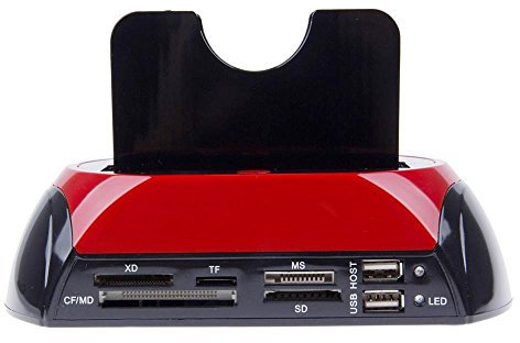 TEMPO DI SALDI Docking Station 2 Hard Disk 2.5 3.5 Sata Ide E-Sata Usb 2.0 3.0 Lettore Hdd Sd