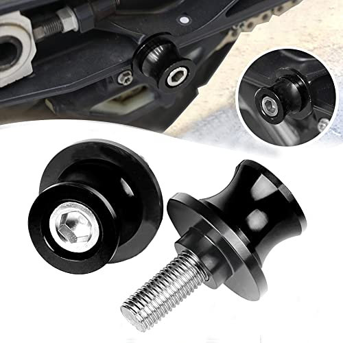 2Pcs M6 Ständeraufnahme 6mm Bobbins Montageständer Adapter CNC Aluminium für MT-03 MT-01 MT-07 MT-09 MT-10 MT-125 2000-2022(Schwarz)
