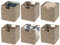 mDesign 6er-Set Aufbewahrungskorb – faltbare Aufbewahrungsbox aus Wasserhyazinthe – Regalkorb mit Flechtmuster – ideal zur Aufbewahrung in Würfelregalen – grau