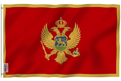 Anley Fly Breeze 3x5 Fuß Montenegro Flagge - Lebendige Farbe und Fade Proof - Canvas Header und doppelt genäht - Montenegrin Flags Polyester mit Messing Ösen 3 X 5 Ft