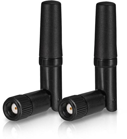Eightwood Mini WiFi Antenna 2 pz Dual Band 2.4GHz 5.8GHz RP SMA Antenna per PC Desktop Computer Scheda PCIe Router WLAN Telecamera di backup wireless