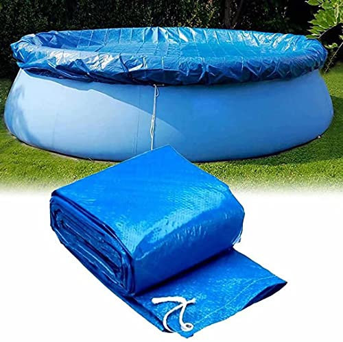Hmpet 183/244 305/366 /457 Bâche Piscine,Ronde Bache De Protection,Bache Hivernage Piscine Hors Sol,Anti-UV,Bleu,183cm
