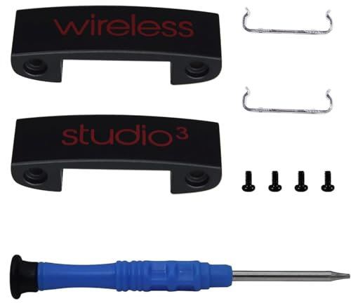 Aiivioll Replacement Headband Metal Folding Hinge Clip Cover Pin Repair Parts Set Compatible with Studio 3 Studio 3.0 Wireless Over-Ear Headphones (Black+Red)