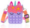Pop Tasche it Fidget Toy lila, Push Bubble Sensory Squeeze Umhängetasche Pop Handtasche it, Anti Stress Schultertasche Pop Rucksack für Erwachsene Kinder