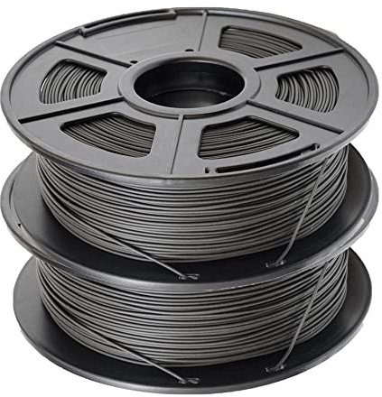 Metallgefülltes 3D-Druckerfilament, Eisenfilament 1,75 mm, 0,5 kg Spule (1,1 lbs), Rost in hoher Temperatur und feuchter Umgebung und von Magneten angezogen-Schwarz 2kg_1,75 mm