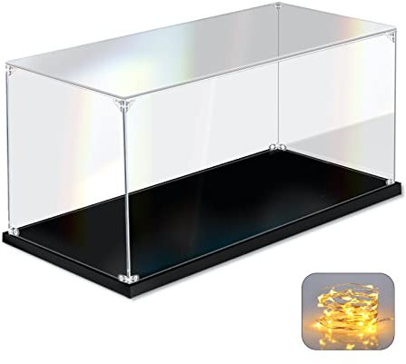 KOLIPI Acryl-Vitrine für Sammlerstücke, zusammenbauen, transparente Acryl-Vitrine für Lego, alternatives Glasgehäuse zum Präsentieren von Figuren, Puppen, Spielzeug, Aufbewahrung zu Hause (30 x 20 x