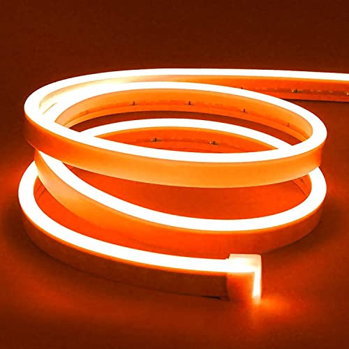 Lamomo LED Strip Orange, 12V 5M LED Lichtband, Wasserdicht Neon LED Streifen, DIY Flexibel Ledband für Innen Aussenbereich Heim Küche Deko（Netzadapter nicht enthalten）