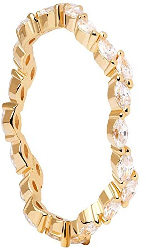 PdPaola Damen-Damenring 925er Silber Zirkonia 54 Gold 32022643