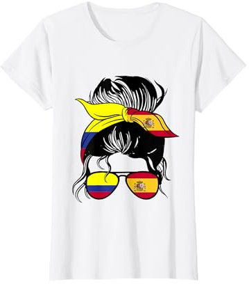 Colombia y España Mix Raíces Colombianas Camiseta