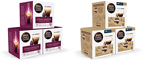 NESCAFÉ Dolce Gusto Doppio Espresso - x3 pack de 16 cápsulas - Total: 48 cápsulas & Nescafé Café Bonka, 3 x 16 cápsulas