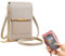 Multifunktionale Touchscreen-Handytasche, Anti-Diebstahl-Umhängetaschen aus Leder für Damen, Messenger-Tasche, Kleine Handy-Umhängetasche mit Touchscreen (Gray)