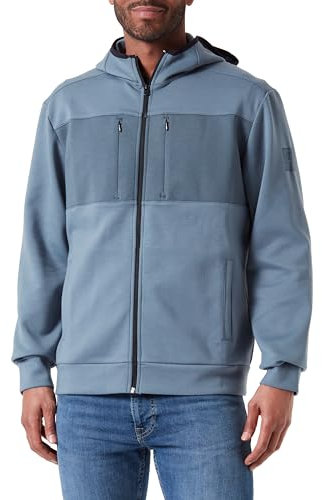 Champion Legacy Athleisure - Stretch Interlock Full-Zip Felpa con Cappuccio, Grigio Pastello/Grigio, Uomo SS24
