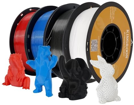 kingroon 3D Printer Filament PLA 3D-Druckerfilament,… (Polymilchsäure, Schwarz -weiß rote und blaue Pla)