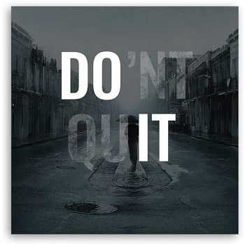 Blue Booms Don't Quit - DO IT Poster 100x100 Rahmen Weiß