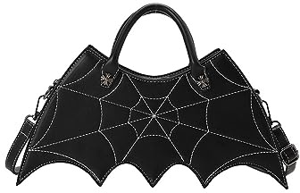 PORRASSO Mode Umhängetasche Damen Schultertasche Gothic Handtasche Fledermaus Flügel Crossbody Bag Messenger-Tasche für Halloween Reisen Täglichen Gebrauch Schwarz