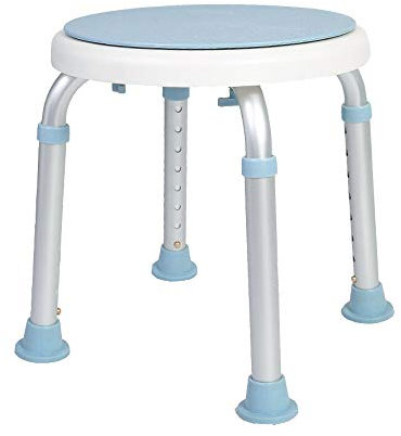 Cecaylie Duschhocker,Duschstuhl für Senioren,360°drehbarer Badhocker,Rutschfester Badezimmerhocker,höhenverstellbar,Belastbar bis 136 kg,Badewannenstuhl für Behinderte,Senioren und Schwangere