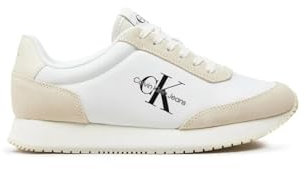 Calvin Klein Jeans Donna Sneakers da Runner Retro Scarpe, Bianco (Bright White/Creamy White), 40
