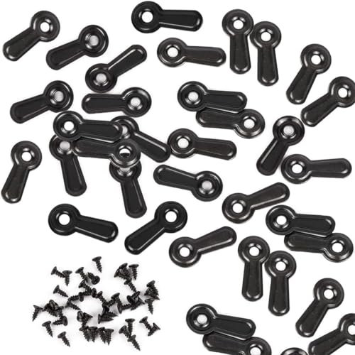 BZKSER Bildaufhänger für Rahmenbilder und 160Pcs Flachkopf Schrauben zum Aufhängen Bild Aufhänger Bilderrahmen, Prime Iron Drehknopfriegel Hardware für Fotorahmen Backing Clips (Schwarz)