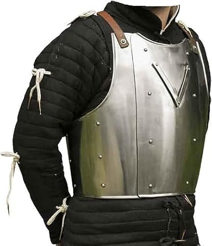 Churburg Armour Medieval Breastplate Chest Armor LARP coustume- Silver, Silver, Default