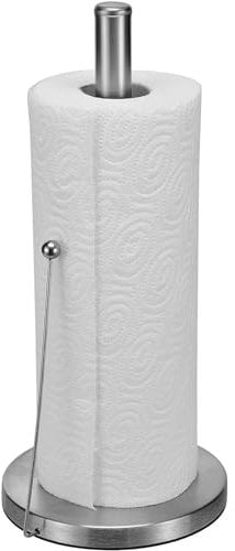 Porte-rouleau d'essuie-tout en acier inoxydable - 32 x 15 cm - Support pour rouleau d'essuie-tout - Argenté - Pour plan de travail