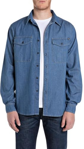 Replay Herren Jeanshemd Langarm Comfort Fit