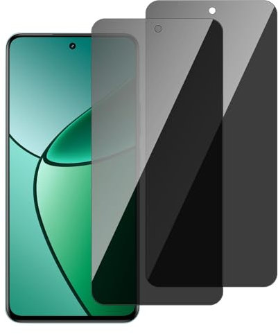 chejuza Privacy Displayschutzfolie für Realme 12+ 5g/Realme 12 4g [2 Stück], Härte 9H, vollständige Abdeckung, Anti-Spy aus gehärtetem Glas, HD-Displayschutz