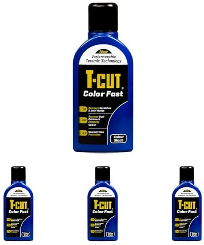 T-Cut 3 in 1 Color Fast Paintwork Restorer Car Polish, Dark Blue, 500 ml (Pack of 4)