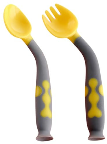 VICASKY 2 Sets Twist Löffel Fütterungsgeschirr Löffel Fütterungslöffel Säuglingssicherheitslöffel Geschirr Löffel Kleinkind Essen Lernlöffel