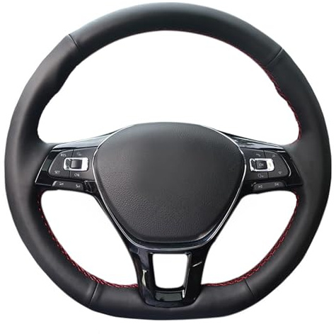 MEWANT Handgenähter Lenkradbezug für Golf 7/Golf Sportsvan/Polo 5/Polo 6/Up!/Arteon/Passat B8/Passat Variant/Caddy