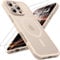 TOCOL Cover Magnetica per iPhone 16 Pro Max 6,9 Pollic, Compatibile con MagSafe, Protezione Fotocamera Integrata, Custodia Antiurto Traslucida Opaca, Titanio Sabbia