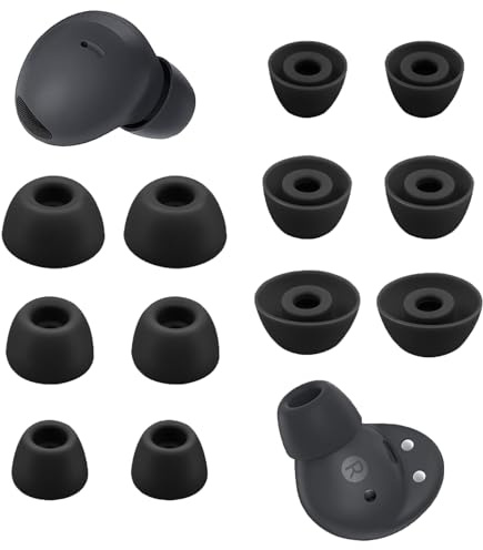 Ear Tips for Samsung Galaxy Buds 2 Pro, 6 Pairs Silicone Replacement Earbud Tips S/M/L, Earbuds Ear Tips Buds Set (Black)
