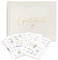 Gästebuch Hochzeit, Sticker Hochzeit Gästebuch, 100 Seiten Hochzeitsgästebuch, Beige Gästebuch, Hochzeitsbuch, Hochzeitsalbum für Erinnerungen, 155 Sticker Hochzeit in Deutsch und Englisch, 19*24 cm