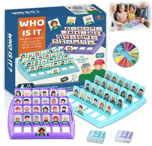 WDKXCN Wer ist es Spiel, Guess who Game mit Strafscheibe, Family Erraten Spiele, Wer Bin Ich Spiel, Puzzlespiel Kind Interaktives Spielzeug, Brettspiel für Familien Eltern Kinder Party