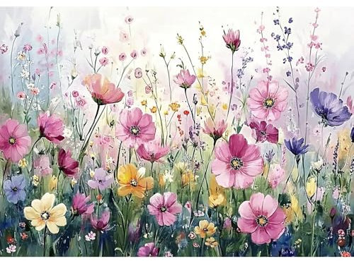 MEIYUDA 5D Diamond Painting Bilder Erwachsene Kinder Blumen und Pflanzen Blume, Diamant Painting Bilder Diy Set Bild, Malerei Kristall Diamond Painting Set Erwachsene für Home Wand Décor 40x30cm