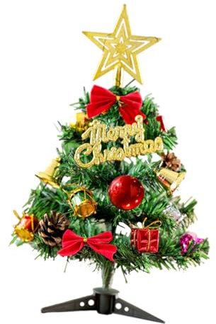 ANDRESLAD 1 Set Confezione Natalizia Da 30 Cm Mini Albero Stella Dell'albero Di Natale Albero Di Pino Di Natale Albero Di Natale Con Luci Addobbi Natalizi Piccolo Albero Di Natale Pvc