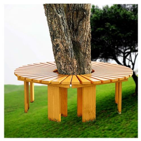Outdoor Park semi Circle Bench, semi Circle Wraparound Tree Chair, Outdoor Garden Park Bench, Lawn Front Porch Path Patio Decoration Deck Furniture, Outdoor Furniture(6)