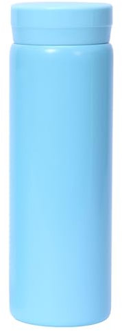 Small Flask, Cute Water Bottle, Vacuum Insulated Flask for Hot & Cold Drink, Keep 12H Hot & 6H Cold (Light Blue, 280ml)