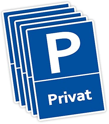 5 Stück XXL Privat Parkplatzschild 30 x 40cm Schild aus stabiler PVC Hartschaumplatte 5mm mit UV-Schutz von STROBO